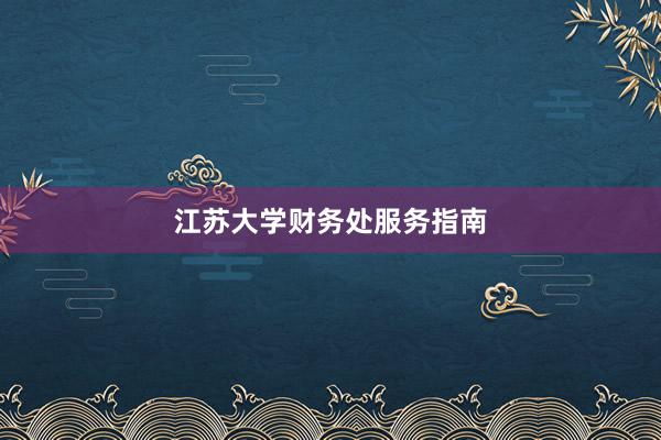 江苏大学财务处服务指南